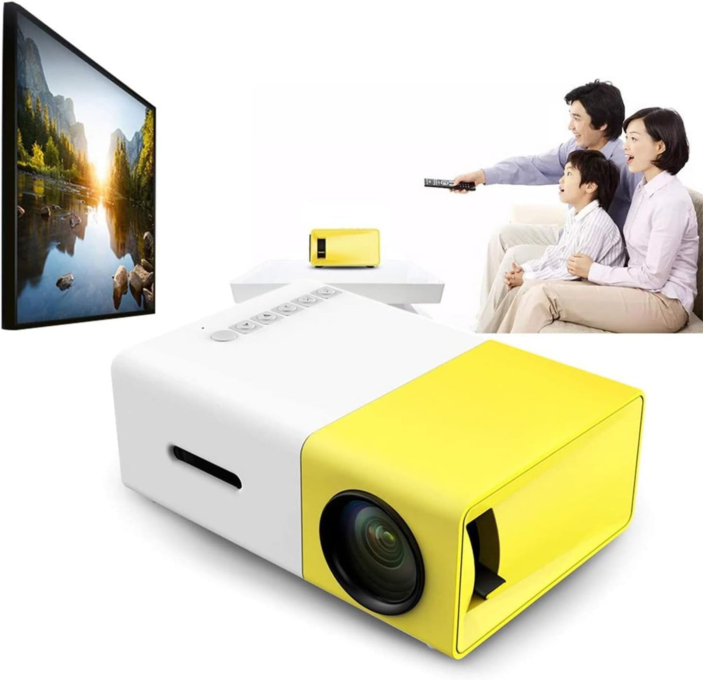 MOTIM YG300 LED Projector 1080P Projection Machine with USB -Yellow