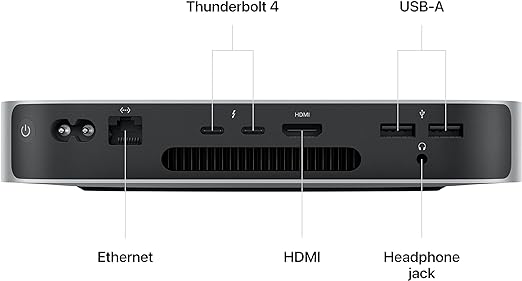 Apple 2023 Mac Mini Desktop Computer with Apple M2 chip with 8‑core CPU and 10‑core GPU, 8GB Unified Memory, 256GB SSD Storage, Gigabit Ethernet. Works with iPhone/iPad