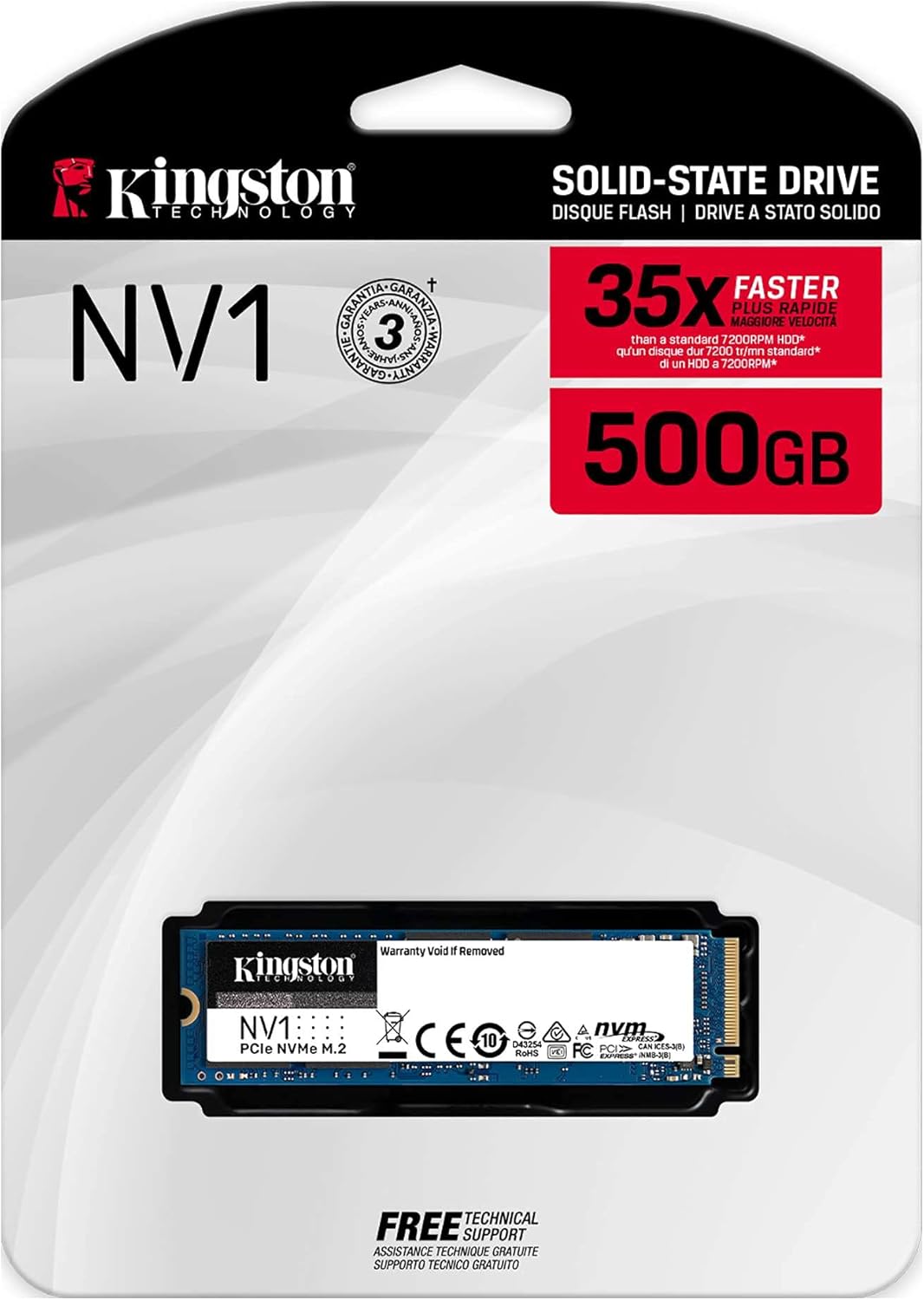 Kingston NV1 500GB NVMe PCIe SSD (SNVS/500G)