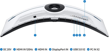 Samsung G95NC Neo 57-Inch Odyssey Curved Gaming Monitor, 240hz Refresh Rate, Dual UHD Monitor, 1ms GTG, Local Warranty