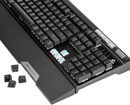 MARVO KG965G Mechanical Gaming Keyboard - Full Size Format, RGB Backlit with 5 Programmable Lighting Zones, Multi Media and Anti Ghosting Keys, Blue Switches, UK Layout