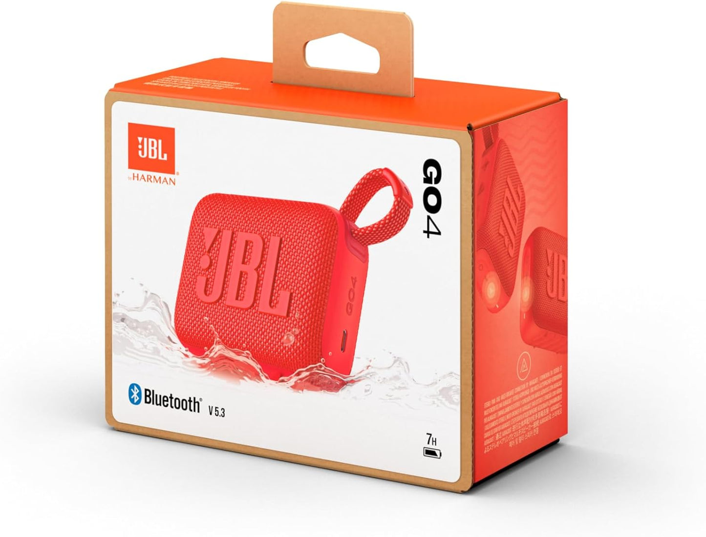 JBL Go 4 in Red - Portable Bluetooth Speaker Box Pro Sound, Deep Bass and Playtime Boost Function - Waterproof and Dustproof - 7 Hours Runtime