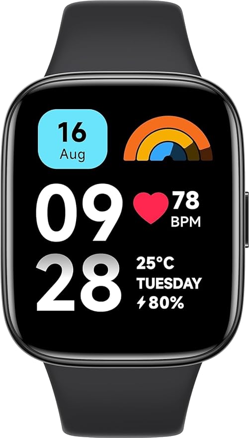 Xiaomi Redmi Smart Watch 3 Active Black| 1.83 Inch Big LCD Display, 5ATM Water Resistant, 12 Days Battery Life, GPS, 100+ Workout Mode, Heart Rate Monitor, Full Scale Fitness Tracking