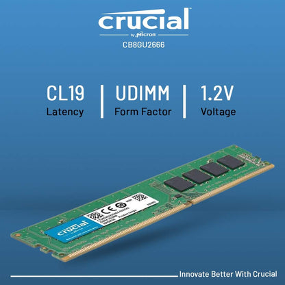 Crucial RAM CB8GU2666 8GB DDR4 2666 MHz DESKTOP Memory - T
