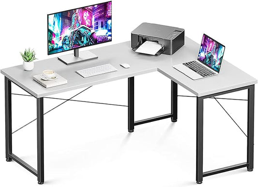 ACPLAY 50" L Shaped Desk Gaming Desk, L Desk Computer Corner Desk with Round Corner with Removable Shelf for Gaming Desk Home Office Writing Workstation