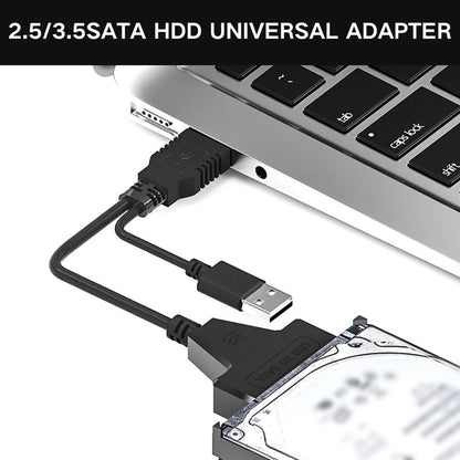 Zonic Z1096 USB 3.0 SATA (7+15pin) 22Pin to USB Adapter Up to 6 Gbps Support 2.5 Inches External SSD HDD Hard Drive 22 Pin Sata III Data support 4tb - Black - T