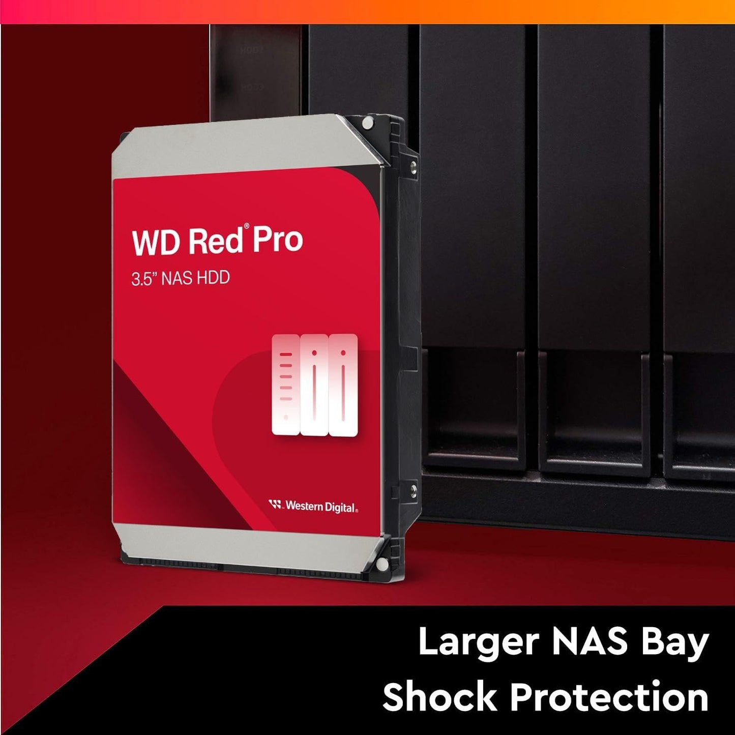 Western Digital 22TB WD Red Pro NAS Internal Hard Drive HDD - 7200 RPM, SATA 6 Gb/s, CMR, 512 MB Cache, 3.5" - WD221KFGX