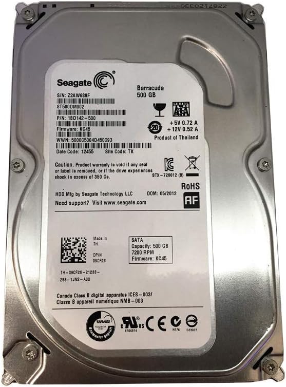 Seagate Barracuda ESA-3502 Internal Hard Drive 3.5 Inches - 500 GB (ST500DM002) + Silicone HDD 3.5 Inch Protective Cover - White