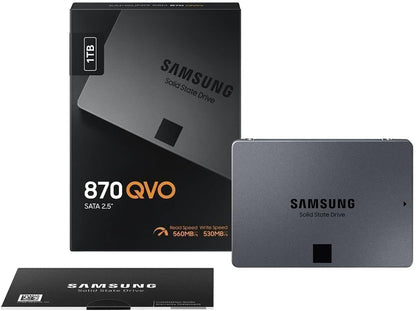 Samsung 870 QVO 1TB Interne SATA SSD 6.35cm (2.5 Zoll) SATA 6 Gb/s Retail MZ-77Q1T0BW