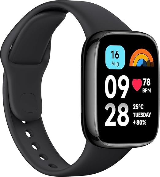 Xiaomi Redmi Smart Watch 3 Active Black| 1.83 Inch Big LCD Display, 5ATM Water Resistant, 12 Days Battery Life, GPS, 100+ Workout Mode, Heart Rate Monitor, Full Scale Fitness Tracking