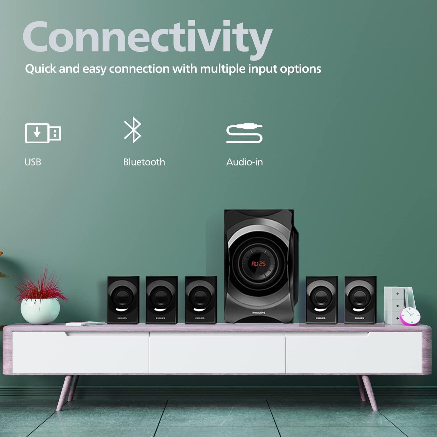 Philips SPA8000B Bluetooth Speakers, Black - T