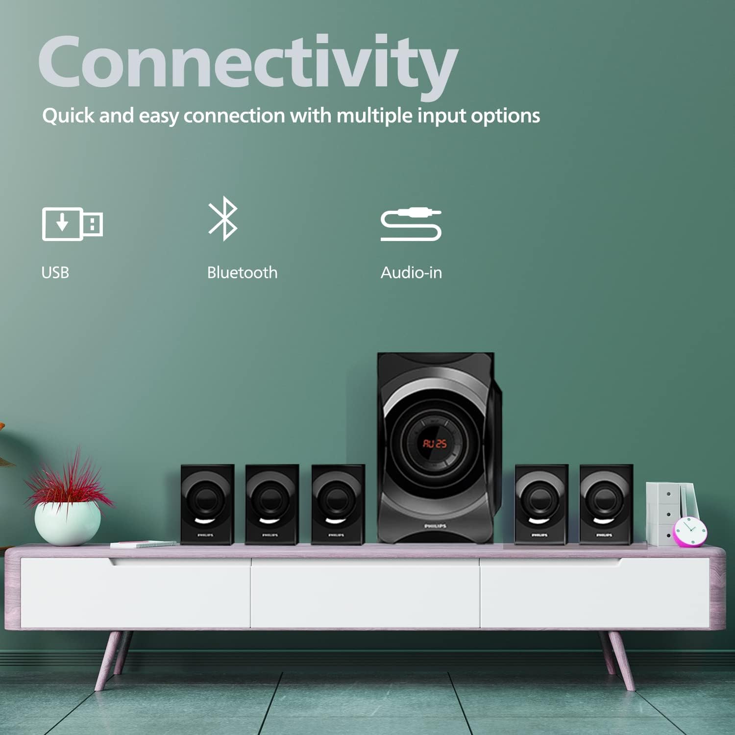 Philips SPA8000B Bluetooth Speakers, Black - T