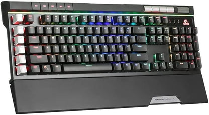 MARVO KG965G Mechanical Gaming Keyboard - Full Size Format, RGB Backlit with 5 Programmable Lighting Zones, Multi Media and Anti Ghosting Keys, Blue Switches, UK Layout