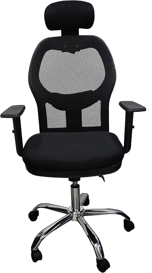 Alamal High Back Mesh Chair with Adjustable Armrest, Adjustable Lumbar Support, Adjustable Back and Headrest, Black