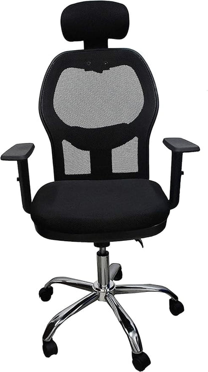 Alamal High Back Mesh Chair with Adjustable Armrest, Adjustable Lumbar Support, Adjustable Back and Headrest, Black