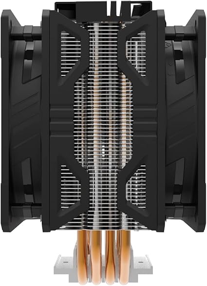 Cooler Master Hyper 212 LED Turbo ARGB CPU Air Cooler - Jet Black Aluminium Finish, 4 Continuous Direct Contact Heat Pipes with Fins, Dual SickleFlow 120 ARGB Fans, ARGB LED Controller - ARGB