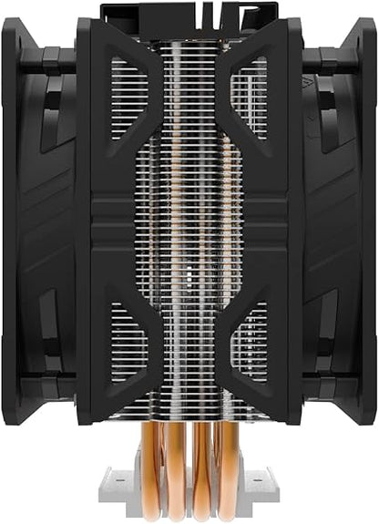 Cooler Master Hyper 212 LED Turbo ARGB CPU Air Cooler - Jet Black Aluminium Finish, 4 Continuous Direct Contact Heat Pipes with Fins, Dual SickleFlow 120 ARGB Fans, ARGB LED Controller - ARGB