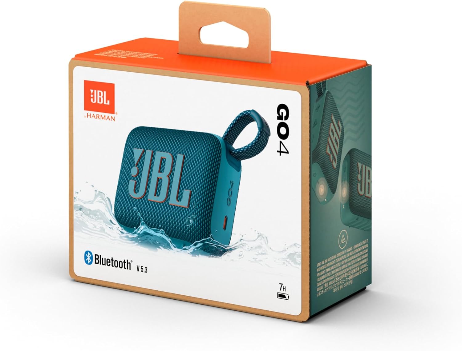 JBL Go 4 in Blue - Portable Bluetooth Speaker Box Pro Sound, Deep Bass and Playtime Boost Function - Waterproof and Dustproof - 7 Hours Runtime - T