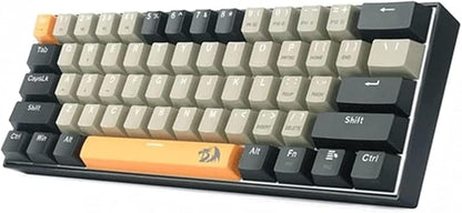 Redragon K606 LAKSHMI 60% Mechanical Gaming Keyboard - (BLUE Switch) - White LED Backlighting - 61 KEYS - Detachable Cable | (K606-OG&GY&BK)