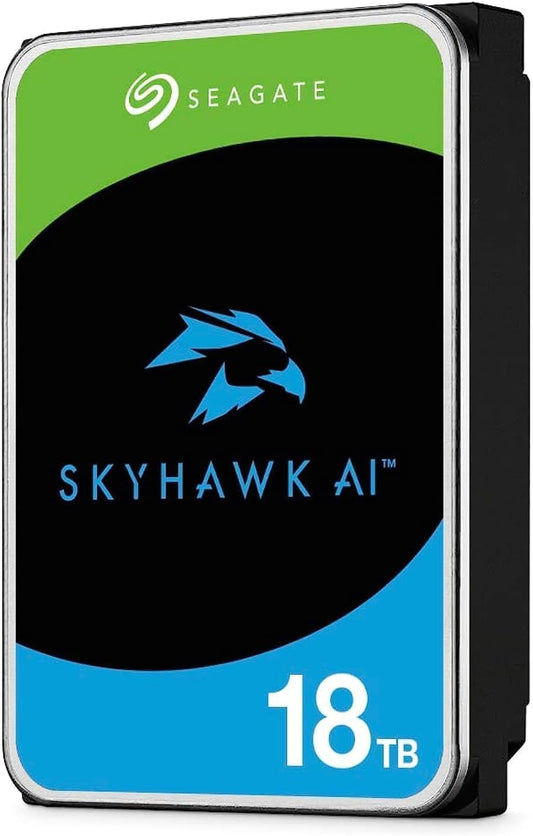 Seagate Skyhawk AI 18TB Video Internal Hard Drive HDD – 3.5 Inch SATA 6Gb/s 256MB Cache for DVR NVR Security Camera System with in-House Rescue Services - Frustration Free Packaging (ST18000VE002)