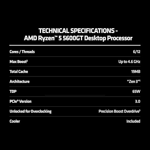 AMD Ryzen 5 5600GT 6-Core, 24-Thread Desktop Processor