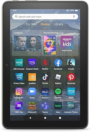 Amazon Fire HD 8 Plus tablet, 8” HD Display, 64 GB, 30% faster processor, 3GB RAM, wireless charging, (2022 release), Gray