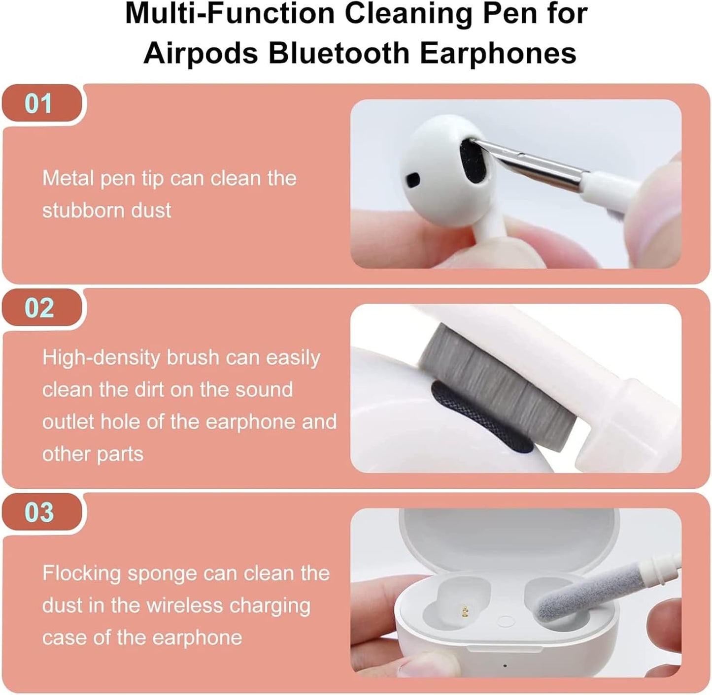 Keyboard & Earphone Cleaner 5 in 1, Multifunctional in-Ear Headphones Cleaning Brush Computer Cleaning Tools Kit Corner Gap Duster Keycap Puller for Laptop Airpods Pro Bluetooth Earphones