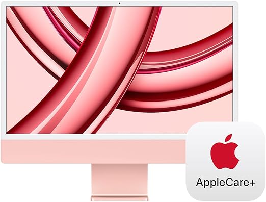 Apple 2023 iMac All-in-One Desktop Computer with M3 chip: 8-core CPU, 10-core GPU, 24-inch Retina Display, 8GB Unified Memory, 256GB SSD Storage, Matching Accessories. Works with iPhone/iPad; Pink