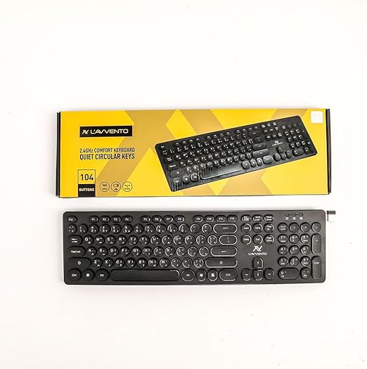 L'avvento (KB206) 2.4G Wireless Keyboard – US+Arabic layout Injection – Black