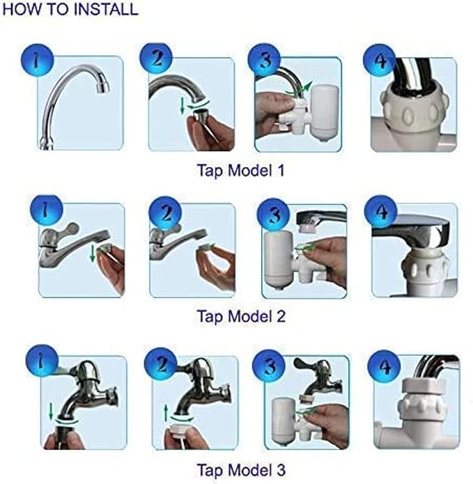 Easy Cleanable Ceramic Cartridge Faucet Tap Water Clean Filter Purifier Kitchen