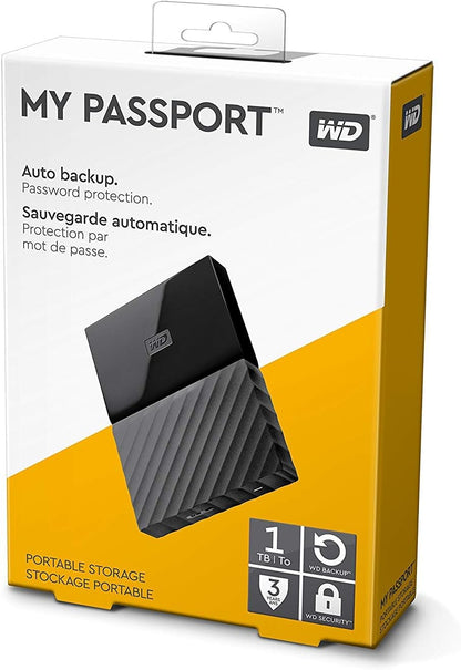 Western Digital Portable Hard Drive Storage USB 3.0 / My Passport -1TB