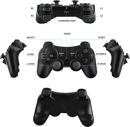 Zexrow Wireless Controller for Play-station 3, Gamepad Joystick for PS3 with USB Charger Cable Cord