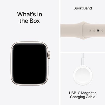 New Apple Watch SE (2nd Gen, 2023) [GPS 40mm] Smartwatch with Starlight Aluminum Case with Starlight Sport Band S/M. Fitness & Sleep Tracker, Crash Detection, Heart Rate Monitor, Water Resistant - T