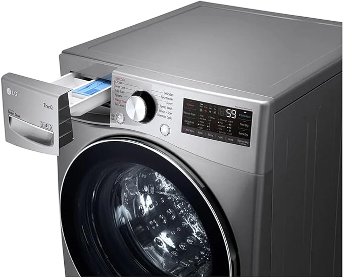 LG Front load washing 15/8KG Dryer with AI DD™ (Intelligent Care with 18% More Fabric Protection), Silver, Bigger capacity, LG ThinQ™- F0L9DGP2S