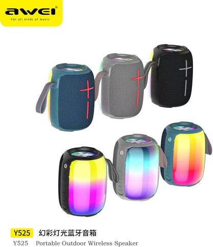 Awei Y525 Bluetooth 5.3 Talker Portable TWS Hifi Speaker Wireless USB Outdoor Speaker Mini Music RGB Light Running