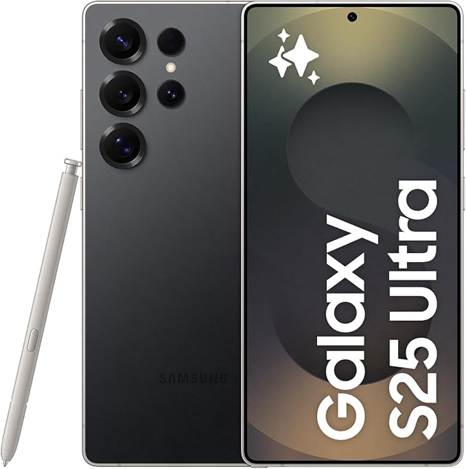 Samsung Galaxy S25 Ultra AI Phone, 512GB Storage, 12GB RAM, Titanium Black, Android Smartphone, 200MP Camera, S Pen, Long Battery Life 1 Year Warranty/Local Version - T