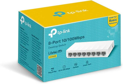 TP-LINK LS1008 Desktop Switch, 8 Ports - White