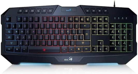 Genius Scorpion K20 RGB Gaming Keyboard - Customizable Backlit Keys, Multimedia Controls, Spill-Resistant Design