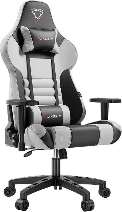 Furgle Gaming Chair, Gaming Chair, 4D Adjustable PU Leather Ergonomic Swivel Chair, Seat with Tilt Backrest, Gaming Chair