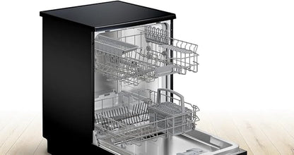 Bosch Dishwasher Series 2 - free-standing - 12 Person - 60 Cm - 5 Programmes - Black - SMS25AB00V