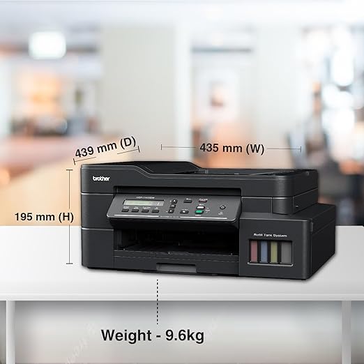 Brother Wireless All In One Ink Tank Printer, DCP T820DW, Automatic 2 Sided Features, Mobile & Cloud Print And Scan, Network Connectivity, High Yield Ink Bottles