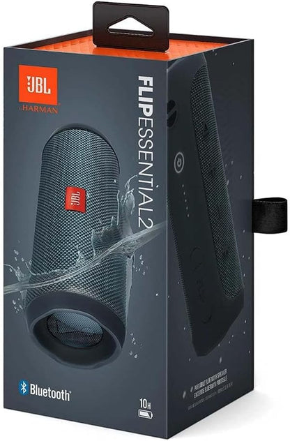 JBL Flip Essential 2 Portable Bluetooth Speaker with Rechargeable Battery, IPX7 Waterproof, 10h Battery Life, JBLFLIPES2, lite Black dark grey