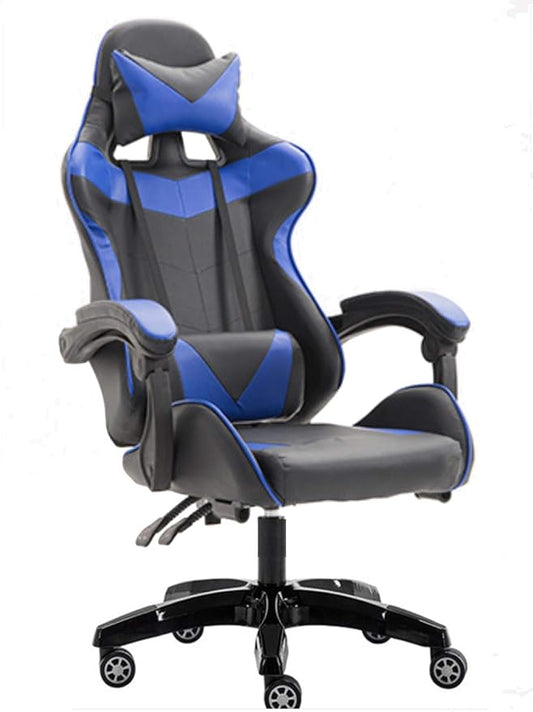 Yalla Office Gaming Chair Pc Computer Chair For Gaming, For Office, For Students Ergonomic Lumbar Back Support Pain Relief (Black & Blue), 808Blunfr