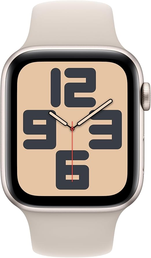 New Apple Watch SE (2nd Gen, 2023) [GPS 40mm] Smartwatch with Starlight Aluminum Case with Starlight Sport Band S/M. Fitness & Sleep Tracker, Crash Detection, Heart Rate Monitor, Water Resistant - T