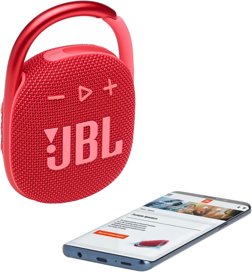 JBL Clip 4 Waterproof Bluetooth Wireless Speaker - Red - T