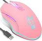 ONIKUMA CW916 Gaming Mouse - Optical Sensor 7,200 DPI - Braided Cable - RGB Lighting - DPI Controll Button - 7 Buttons -White Pink