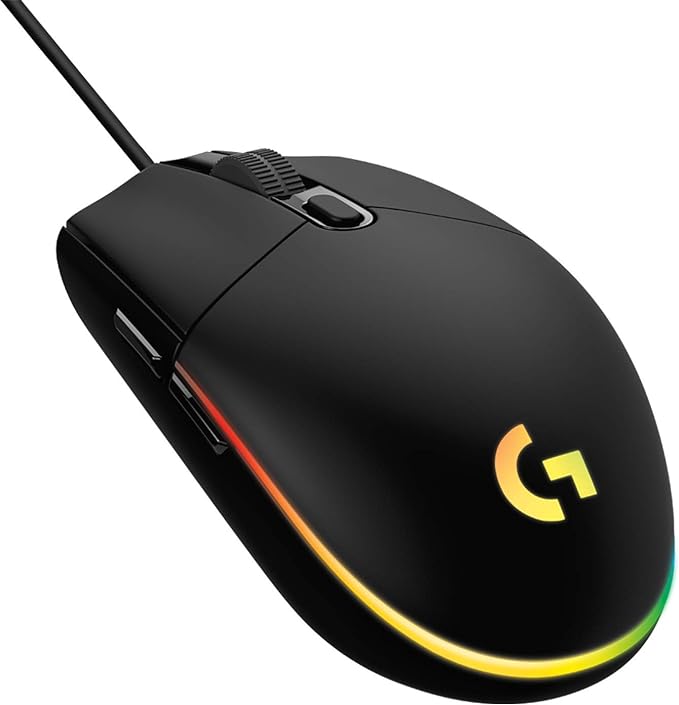 Logitech G102 Light Sync Gaming Mouse with Customizable RGB Lighting, 6 Programmable Buttons Light Weight (Black)