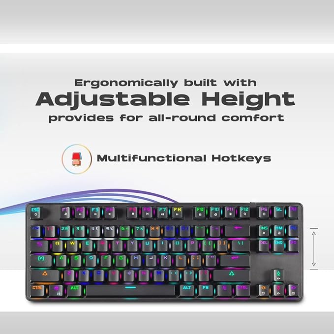 GameStop GS200 RGB Gaming Mechanical Keyboard - Outemu Brown Switches - 1000Hz Polling Rate - FPS Sniper (Black)