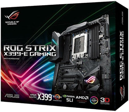 ASUS ROG STRIX X399-E GAMING AMD Ryzen Threadripper TR4 DDR4 M.2 U.2 X399 EATX HEDT Motherboard with onboard 802.11AC WiFi, USB 3.1 Gen2, and AURA Sync RGB Lighting