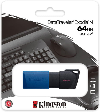 kingston 64GB DT EXODIA M USB3.2 GEN 1 (BLACK + BLUE)